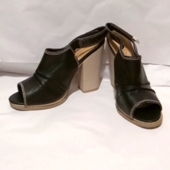 Calvin Klein Shoes - Calvin Klein black leather wedges 8 NWOB